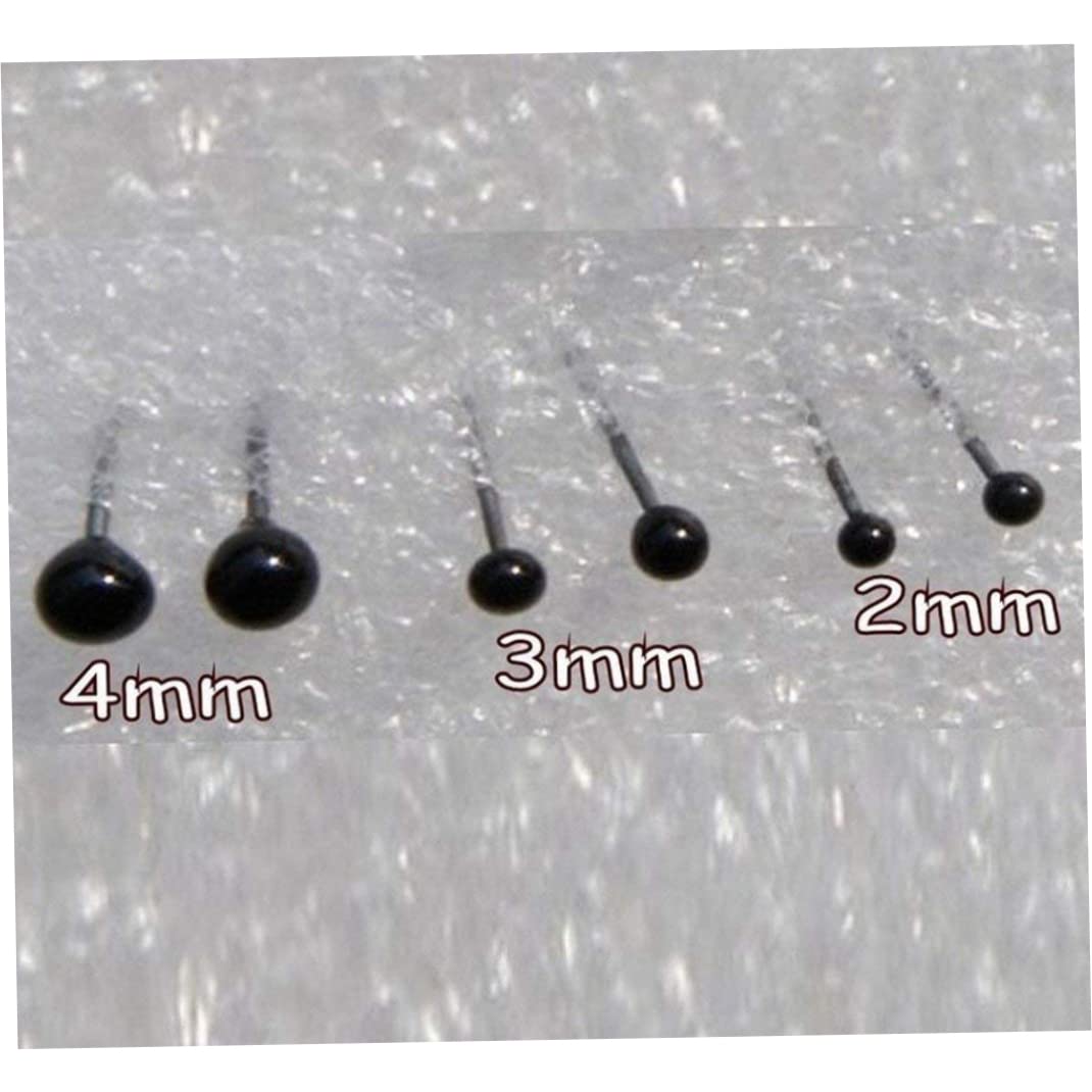 Lot 300 Yeux De Sécurité Verre 2/3/4mm Noirs - Perles Pour Poupées Feutrage Peluches Loisirs Créatifs
