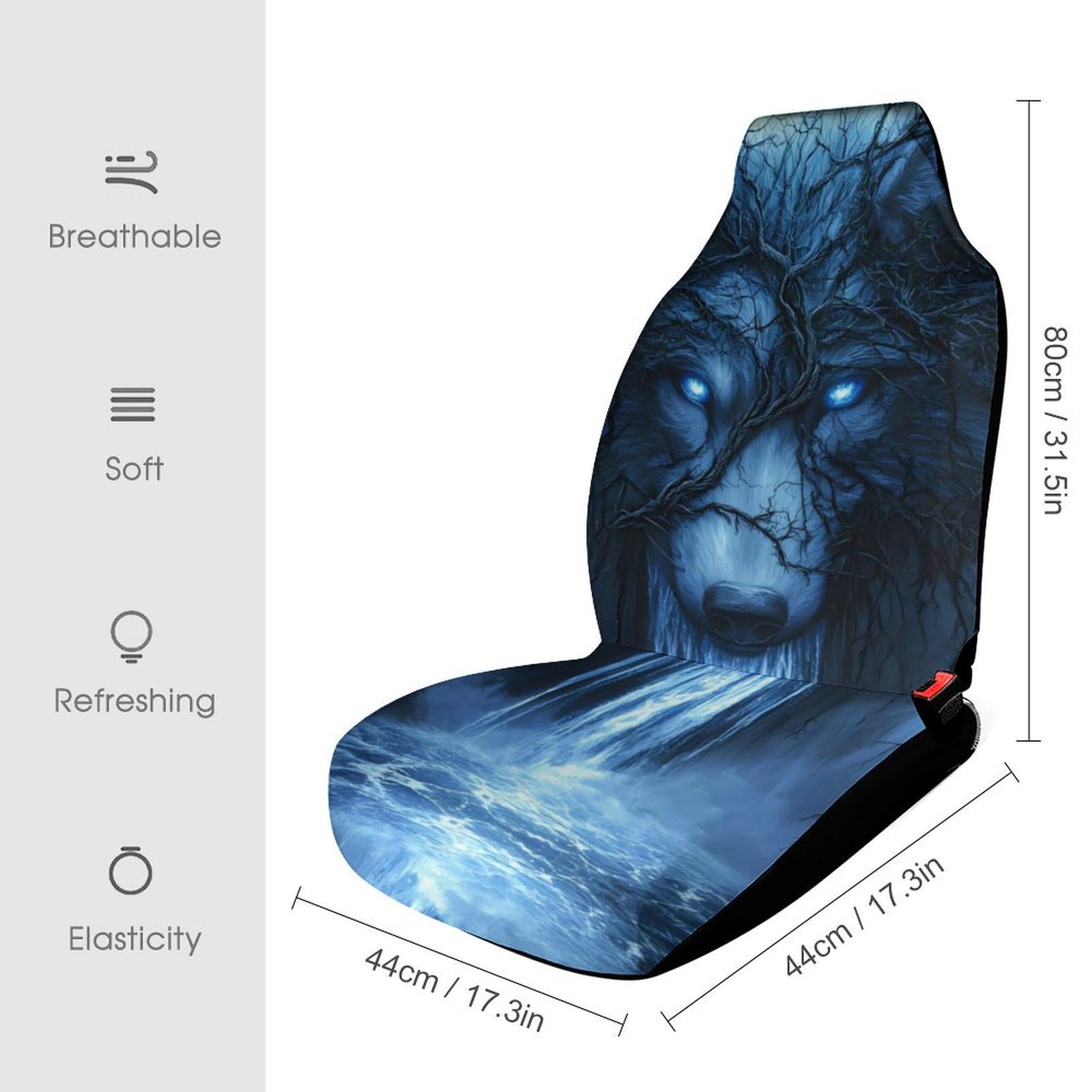 Mystic Tree Wolf Car Seat Covers Universal Car Front Seats Protector Auto Interior Accessories 2PCS