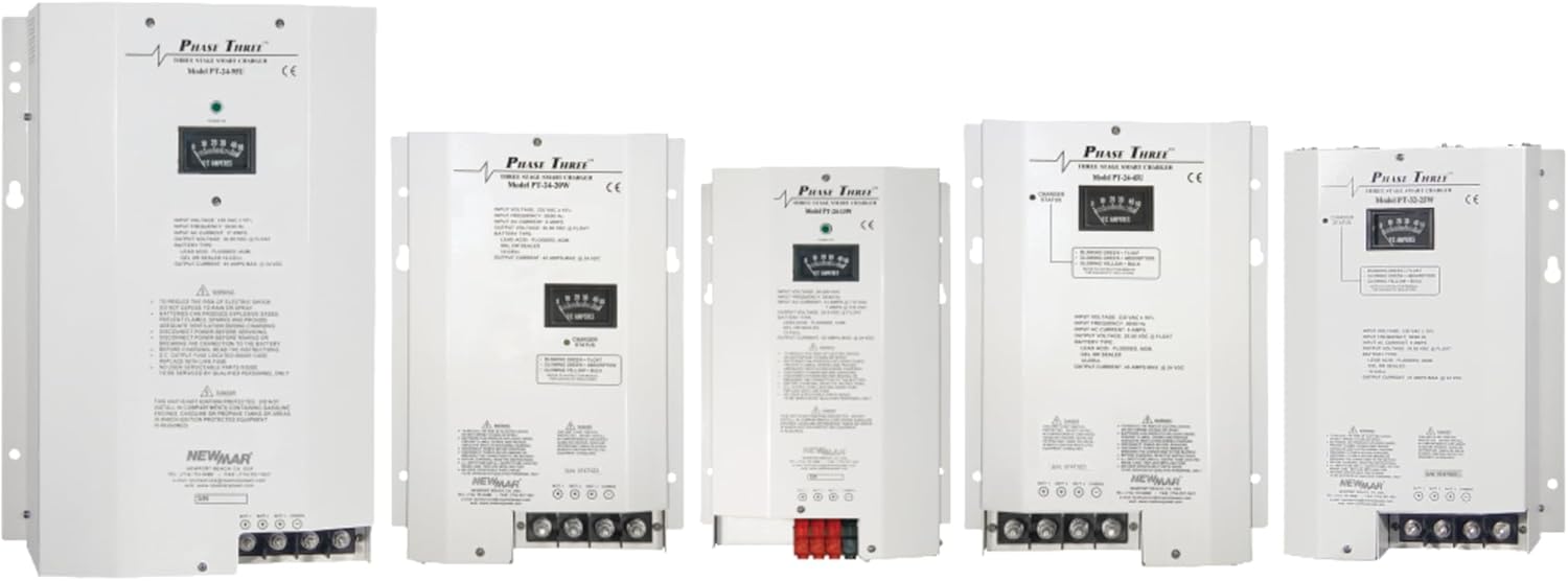 Newmar Pt-24-8w 24v Charger 3 Bank 8 Amp