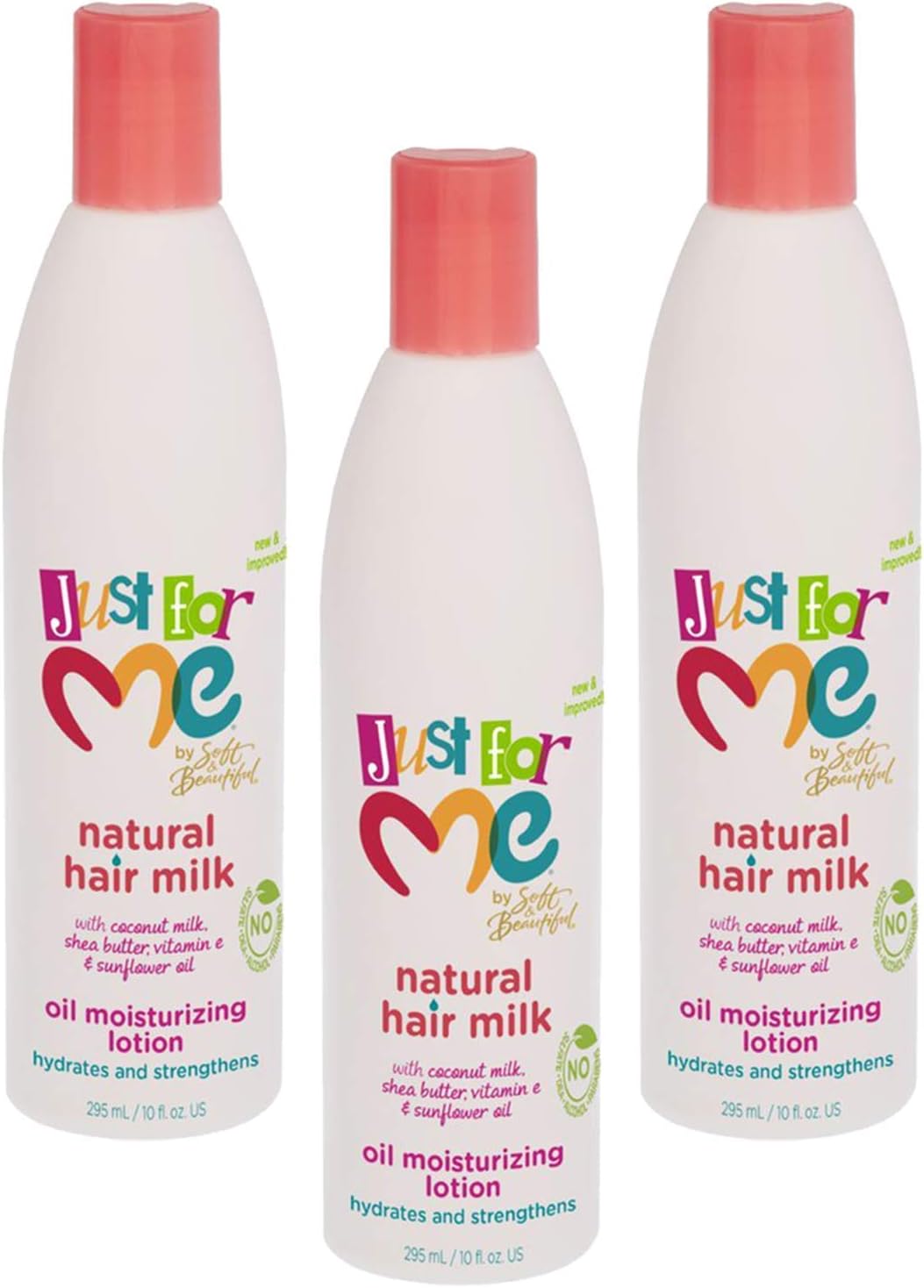 Natural Hair Milk Lotion - Hydrates & Strengthens, Contains Coconut Milk, Shea Butter, Vitamin E, Sunflower Oil, Lightweight Moisture, Reduces Frizz, 10 oz (3 Pack)
