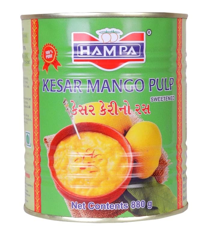 HAMPA -2 PCS Kesar Mango Pulp Tin, Sweetened, Organic & Natural Aamras Tin with No Added Preservatives TOTAL 1.7 KG 599 INR INCLUDE DELIVERY CHARGES |MANGO PULP|ORGANIC & NATURAL PULP|