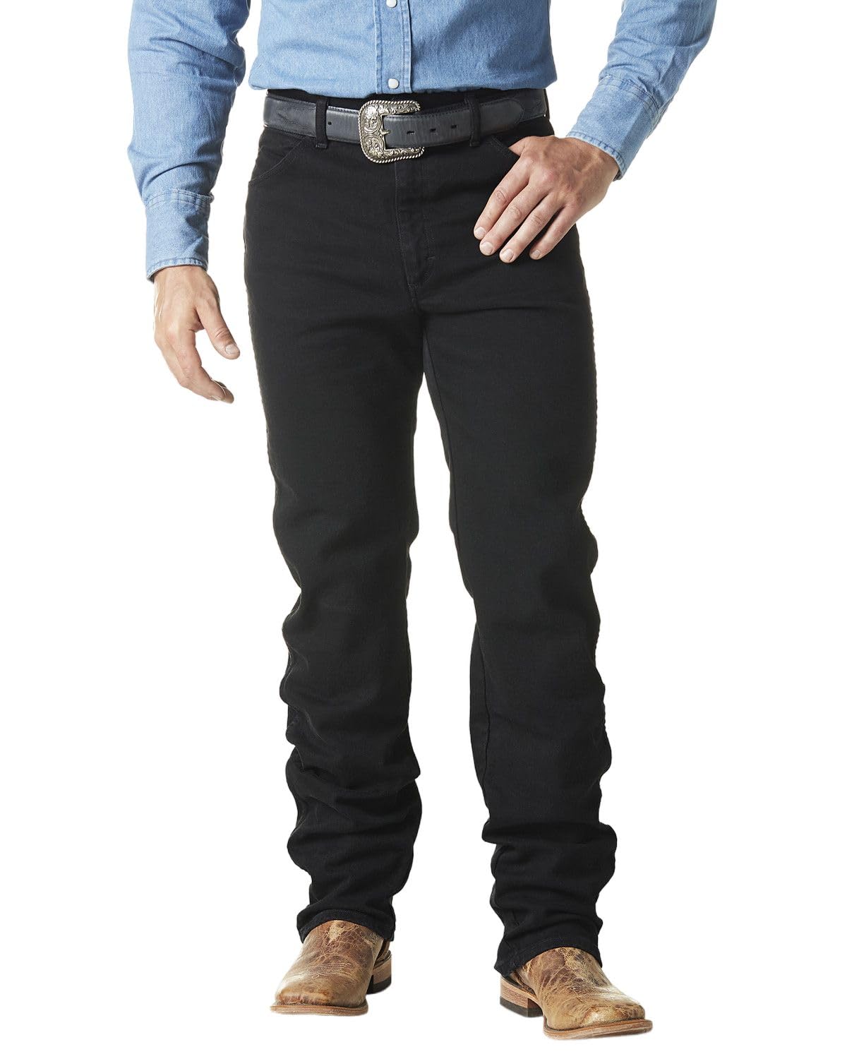 Wrangler Mens Cowboy Cut Active Flex Original Fit Jean Black 28W x 36L