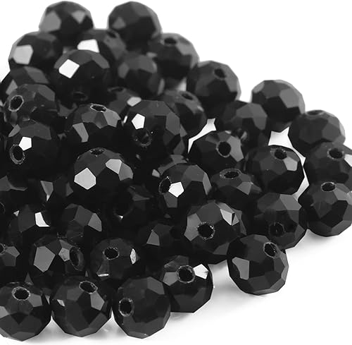 Briolette Cuentas de cristal facetadas Rondelle sueltas, cuentas espaciadoras de cristal a granel para manualidades, pulseras, collares, aretes,