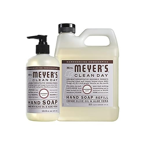 MRS. MEYER'S CLEAN DAY 1 jabón de manos, 1 paquete variado de repuesto (lavanda)