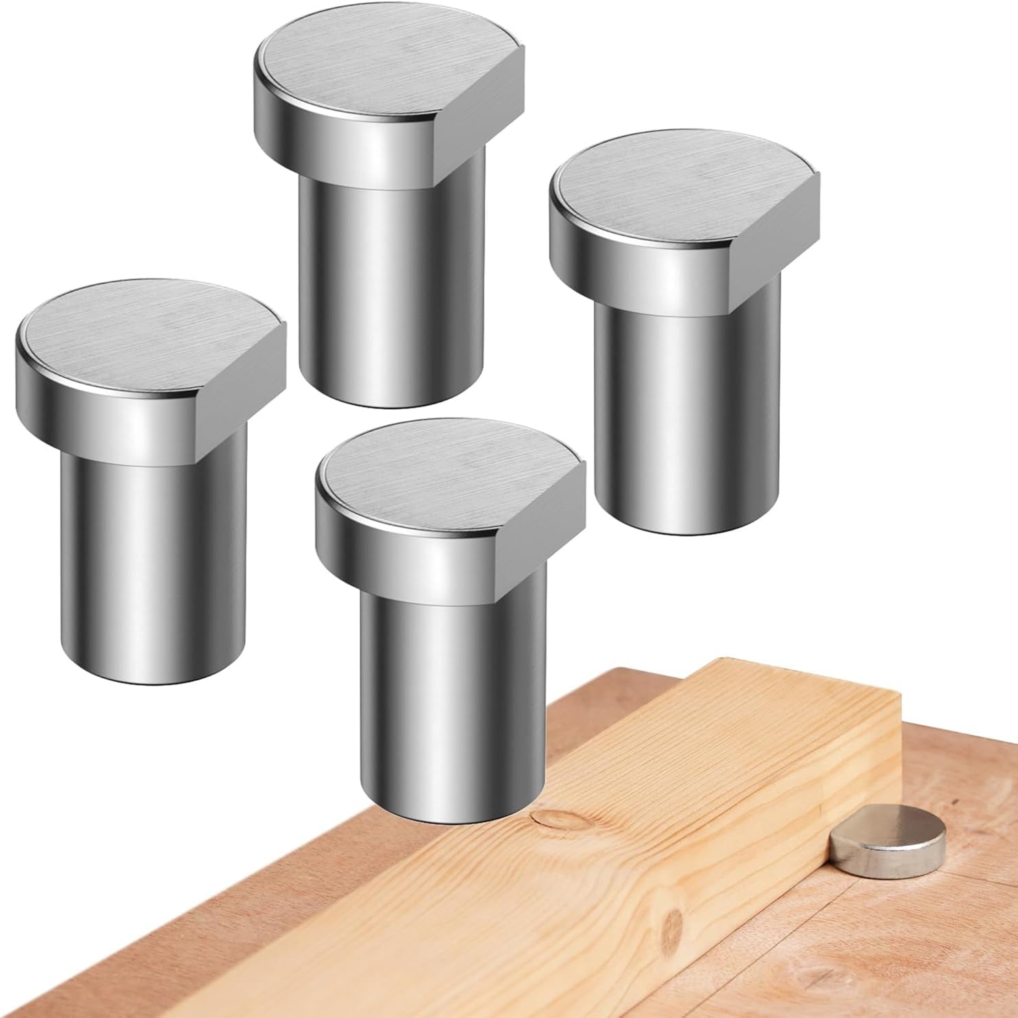 4PCS 3/4-Inch (19mm) Bench Dogs, Workbench Peg Brake Stops Table Workbench Positioning Planing Plug Stainless Steel Bench Clamps Brake Inserts for 3/4" Dog Hole