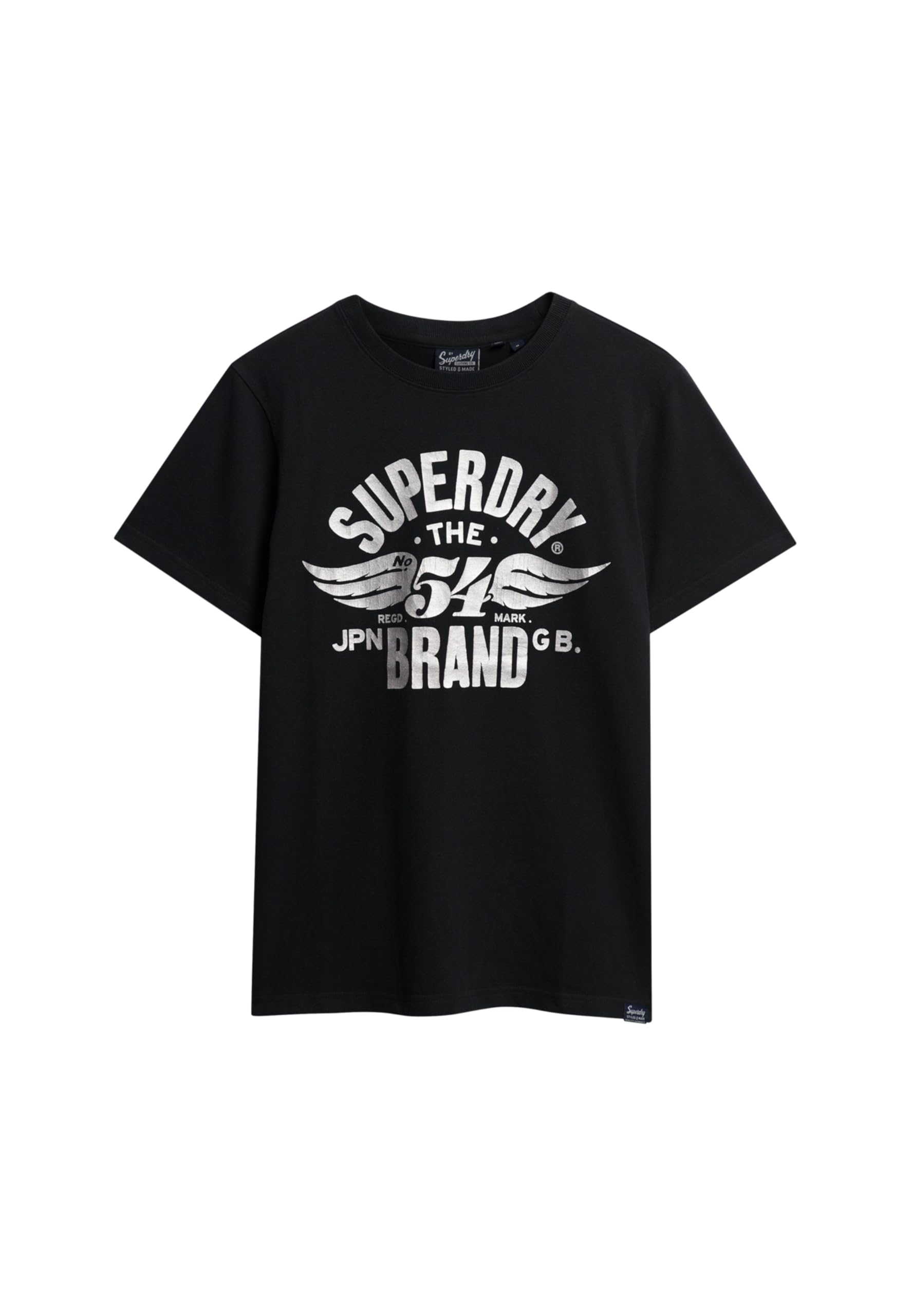 Superdry Men's Nero Mottled Black Classic Reworked Graphic Print T-Shirt, Xxl