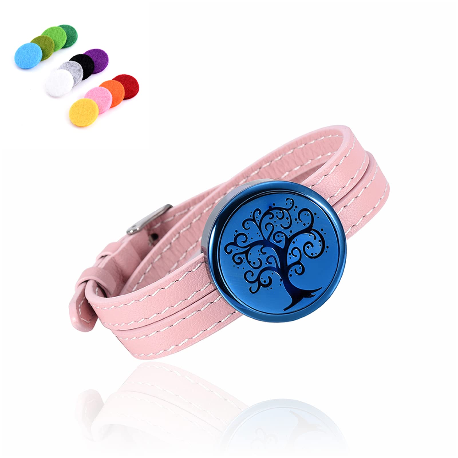 Bracelet diffuseur d'huiles essentielles en cuir pour le bien-être au bureau