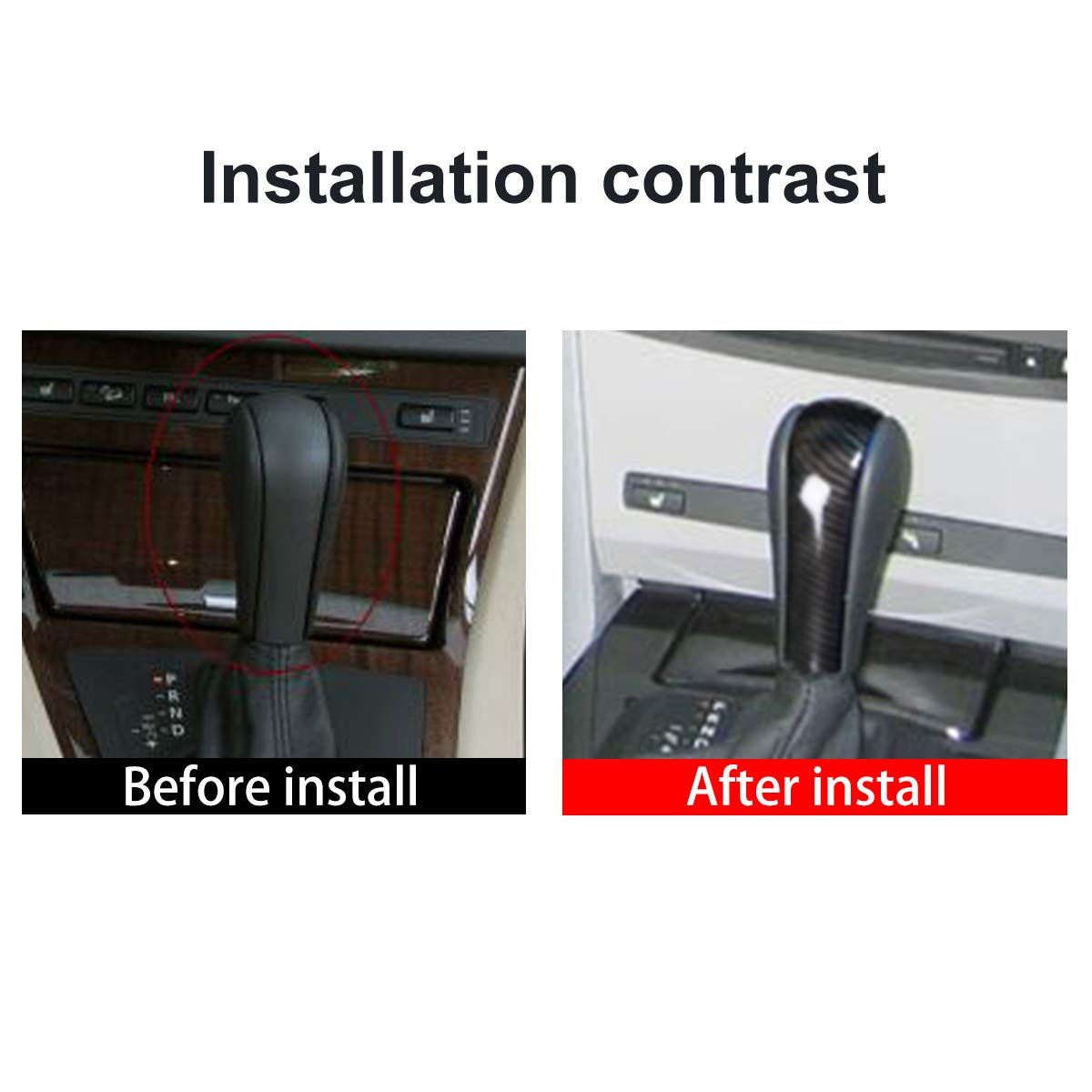 YIWANG Carbon Fiber Style Car Center Gear Shift Head Cover Trim for BMW E39 E60 E61 E83 E53 E46 Car Accessories(Not for E61 5 Series Sedan)