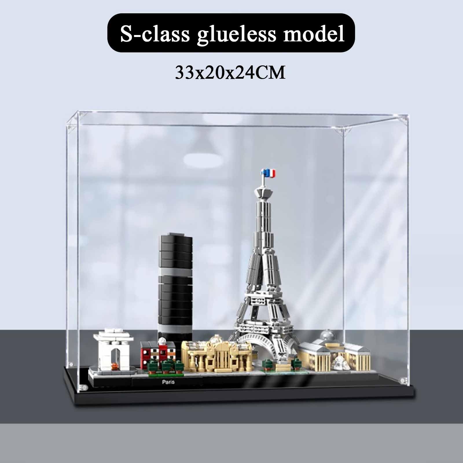 Vitrine Acrylique Anti-poussière Pour Lego 21044 Paris Street View - Boîte De Présentation 32x14x32cm