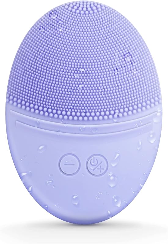 Escova Elétrica de Limpeza Facial de Silicone EZBASICS KD303, IPX7, Violeta