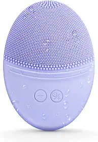 EZBASICS Escova de limpeza facial feita com silicone macio ultra higiênico, escova facial vibratória sônica à prova d'água para limpeza profunda, esfoliação e massagem suaves, carregamento