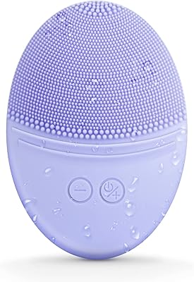 EZBASICS Facial Cleansing Brush Made with Ultra Hygienic Soft Silicone, Waterproof Sonic Vibrating Face Brush for Deep Cle...