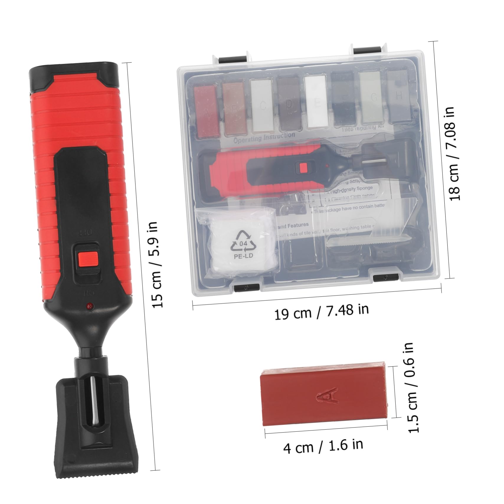 Generic 1 juego de reparación de suelos laminados, kit de reparación de pared, kit de reparación de lechada, kit de herramientas blancas, trinquete adhesivo, reparación de grietas de mármol, kit de