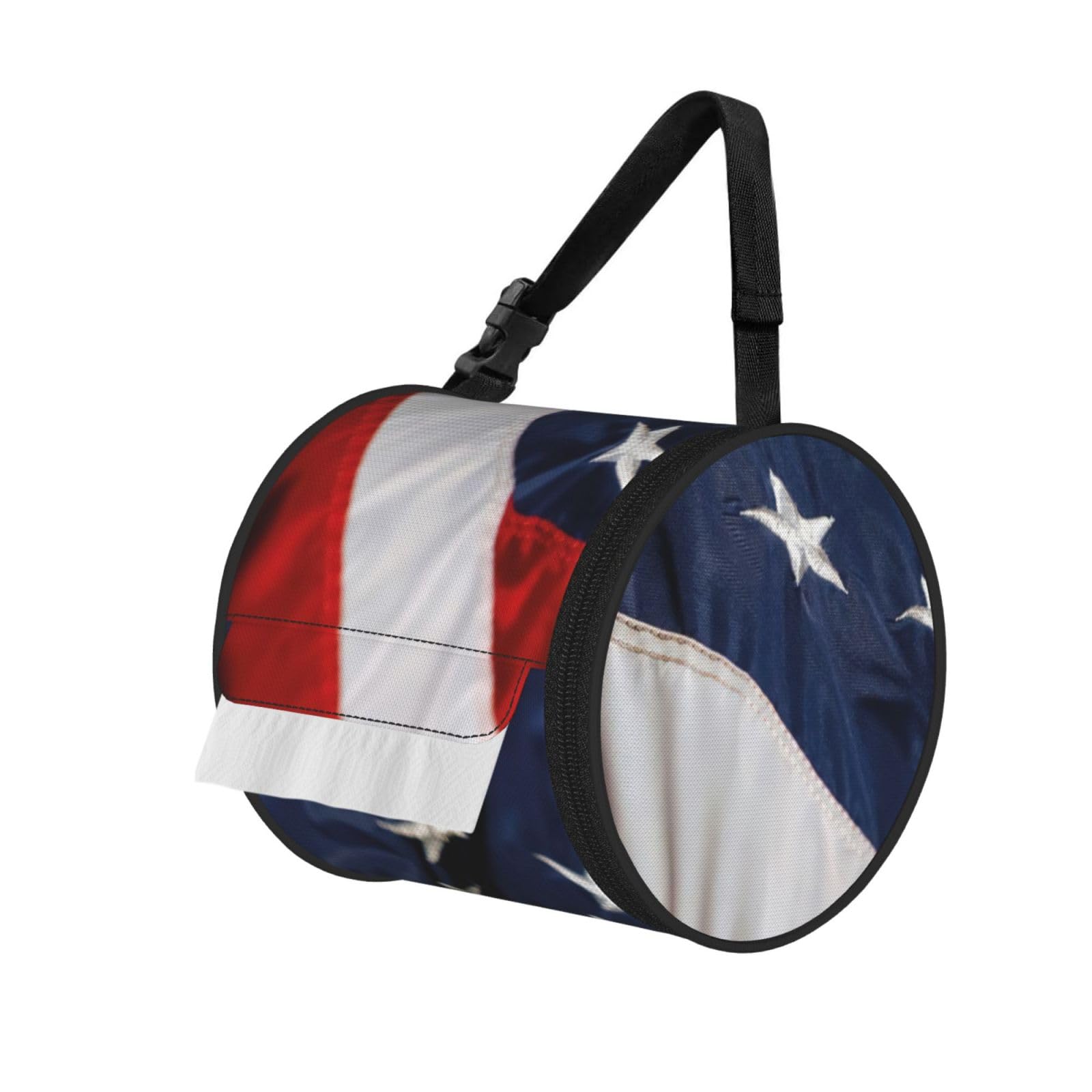 American flag Print Cylindrical Tissue Holder Bathroom Car Home Office Kitchen Decor Versatile