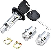 OEM Ignition Lock Cylinder + Pair Front Door Locks for 2003-2006 Chevy Silverado GMC Sierra Yukon Escalade | Replaces 707835 706592 598007