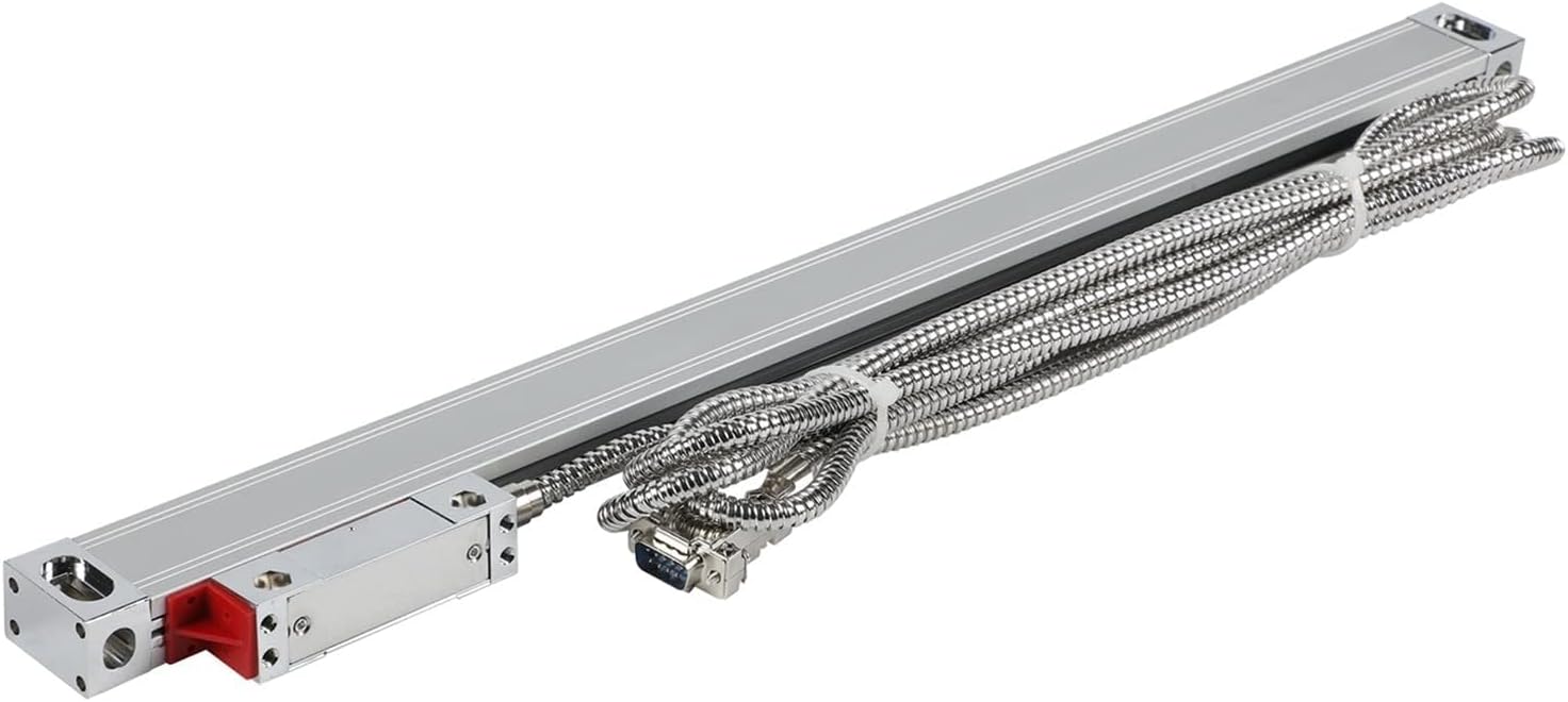 Linear Grid, 0.001Mm 50 100 150 200 250 300 350 400Mm Slim Linear Scale 20X28Mm Thin Small 1Um Lathe Linear Encoder Grating Ruler Sensor,400mm Travel-0.001mm
