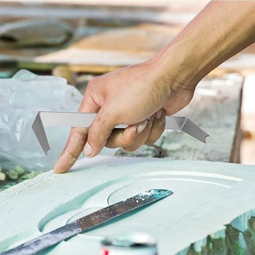 Miniatura 8 de SEWACC 2 herramientas de acero inoxidable para recortar cerámica, herramientas de escultura de doble extremo para modelado preciso y recortar, arte