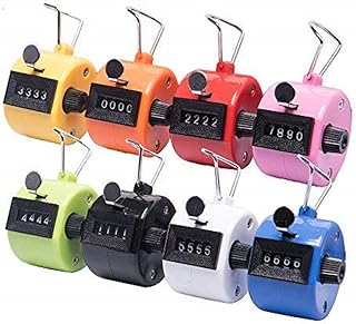 Tebery 12 Pack Handheld Tally Counter 4 Digit Mechanical Palm Clicker Counter, Number Counter/Pitchers Scores Counter/Crochet for Coaching, Knitting, People, Lap, Fishing, Golf