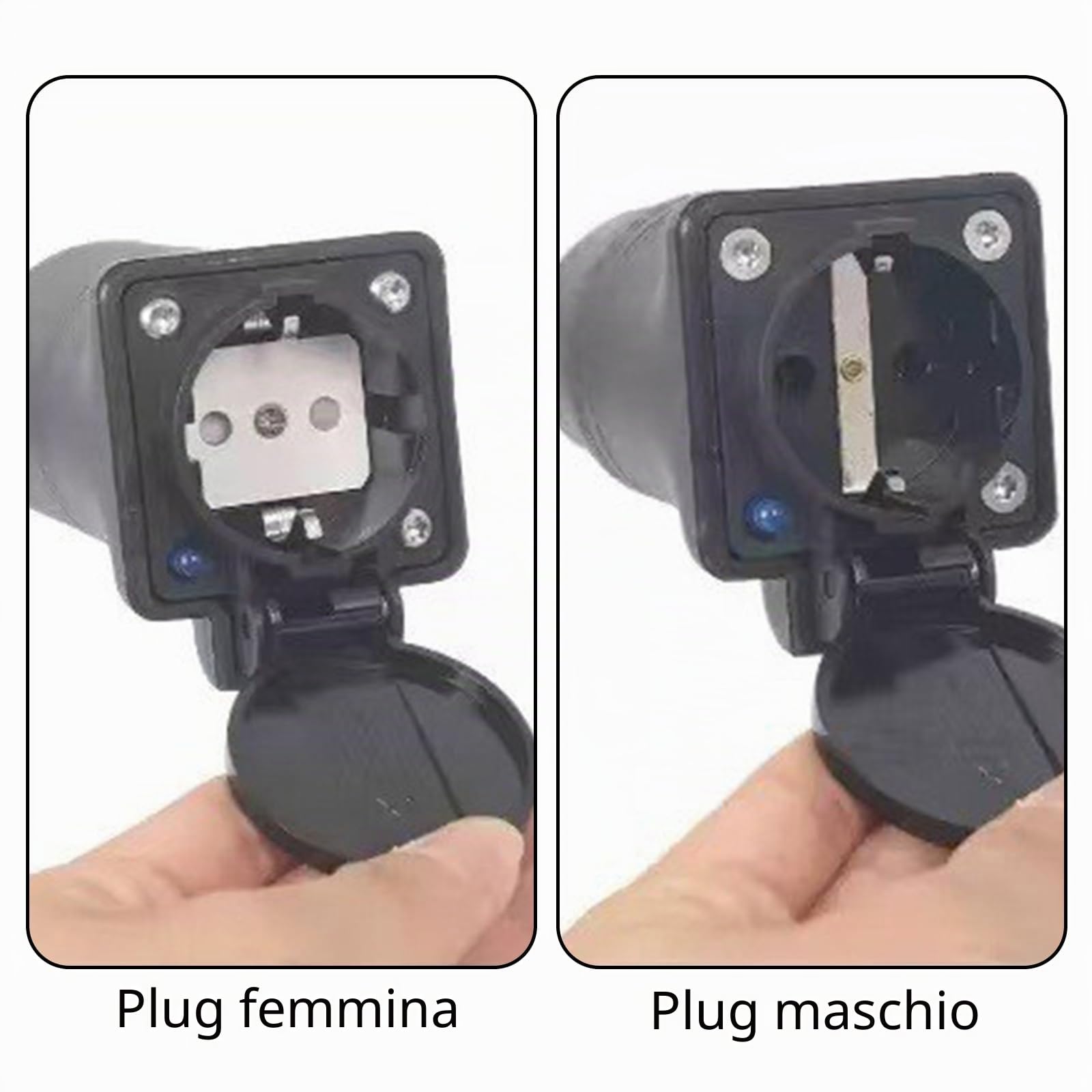 Adattatore da Tipo 2 A Schuko 16 A 3500 W | Compatibile Con Caricatori EV Tipo 2 Per Biciclette, Monopattini E Sedie A Rotelle Elettriche