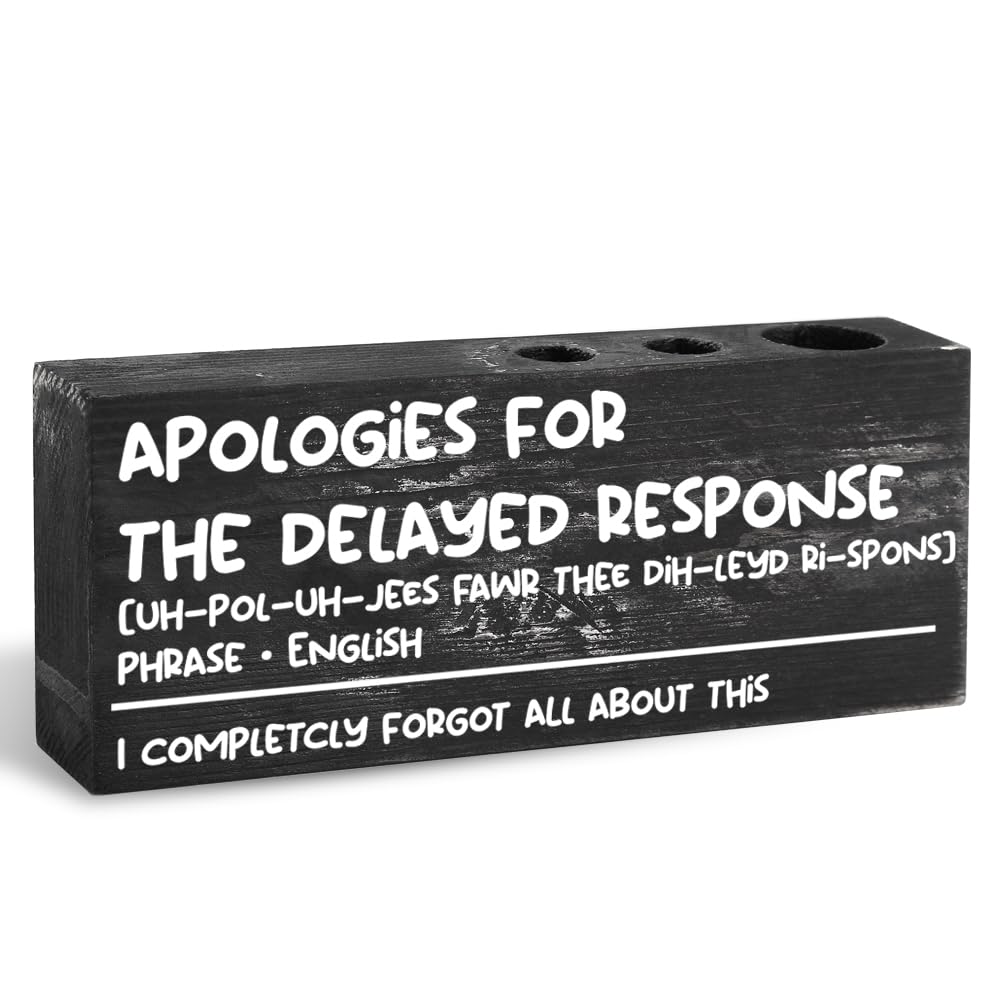 Rustic Wooden Pencil Holder for Home Office - Funny Desk Organizer Gift for Coworker, Men, Women - WWBDESK9