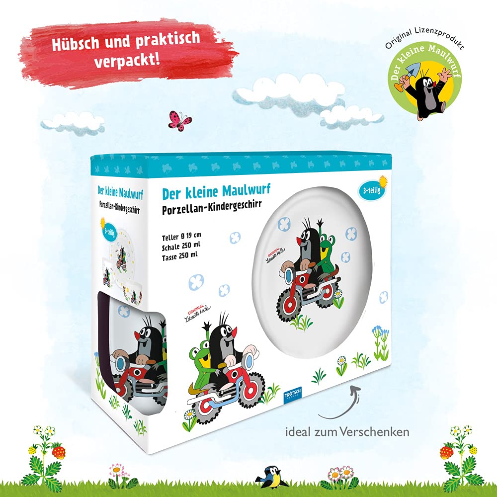Trötsch Der kleine Maulwurf Geschirrset Motorrad