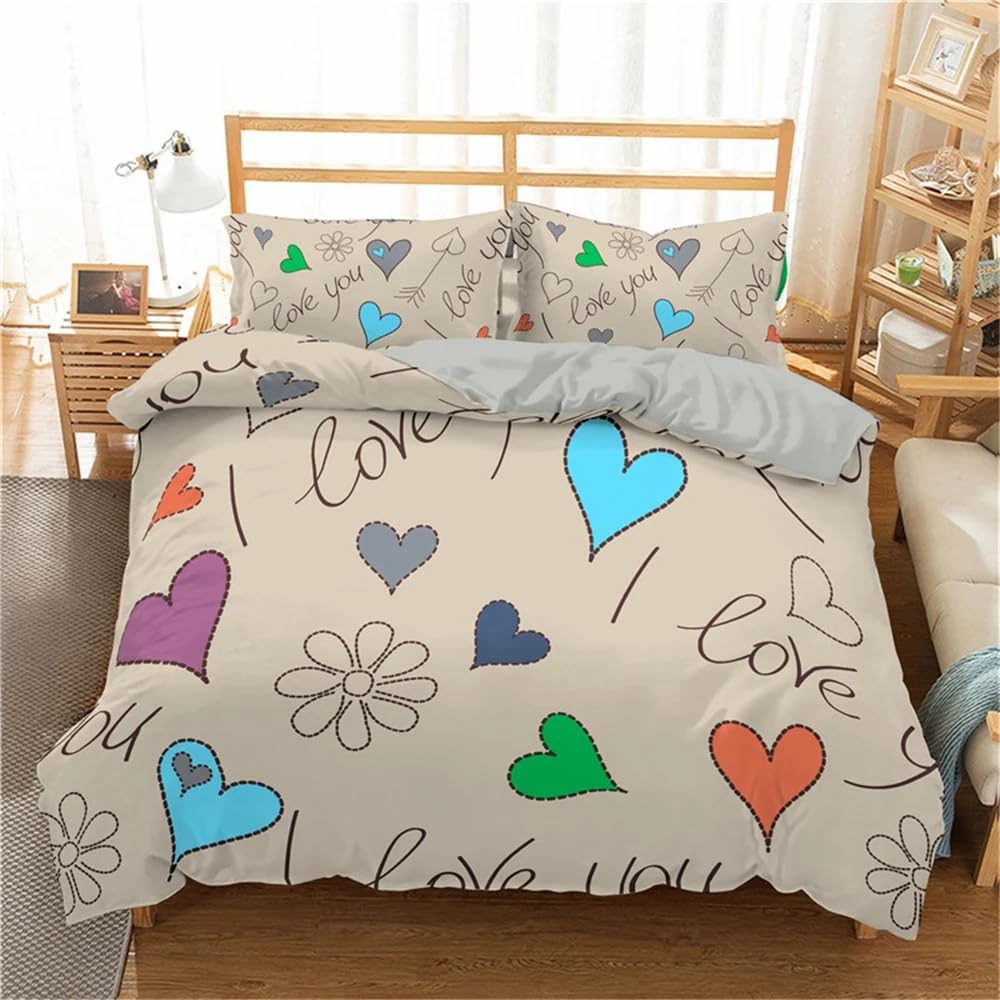 Housse de couette imprimée fleurs dessin animé literie 260x240 adulte enfant