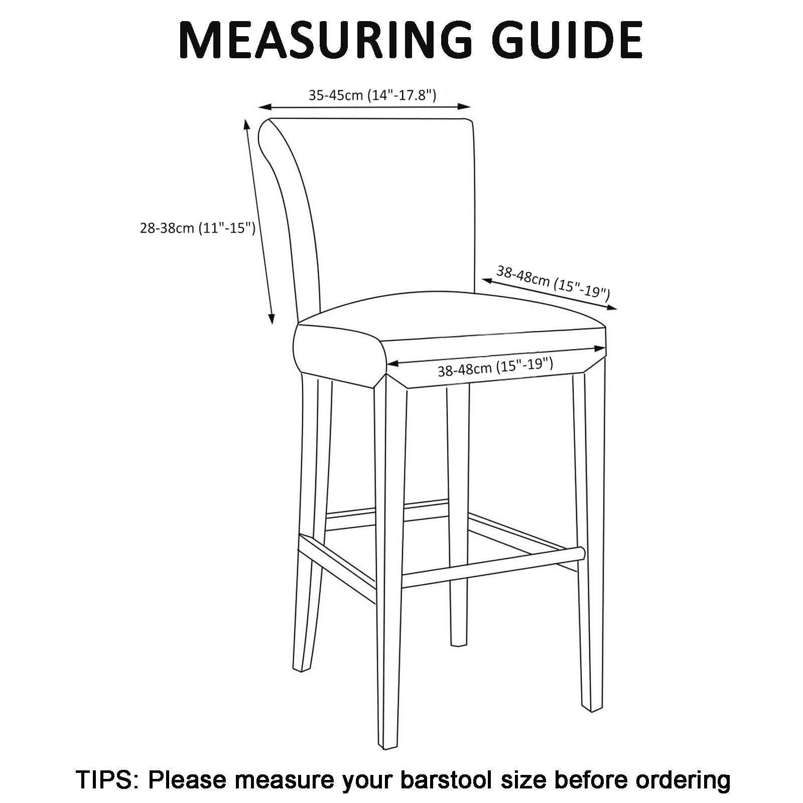 Set di 2 coprisedili elasticizzati per sgabello da bar, in tessuto jacquard, lavabili in lavatrice, per soggiorno, colore: blu