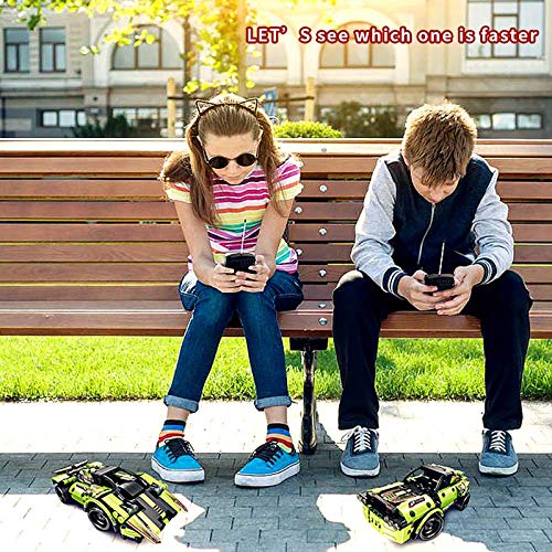 STEM Building Toys for Kids, 335 Piece Building Kit 2 in 1 Remote Control Racing Car Snap Together Engineering Kits Early Learning Racecar Building Blocks Best Gift for 6+Year Old Boys and Girls