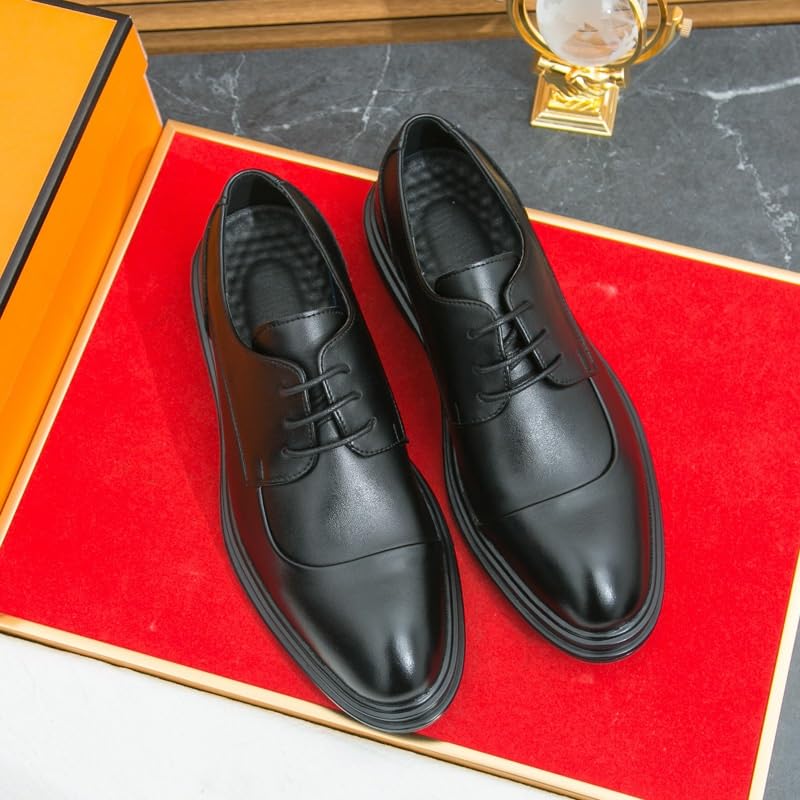 Men's Dress Shoes Formal Business Classic Lace Up Wingtip Oxford Shoes Pointed Toe Rubber Sole Non Slip Low Top Casual3