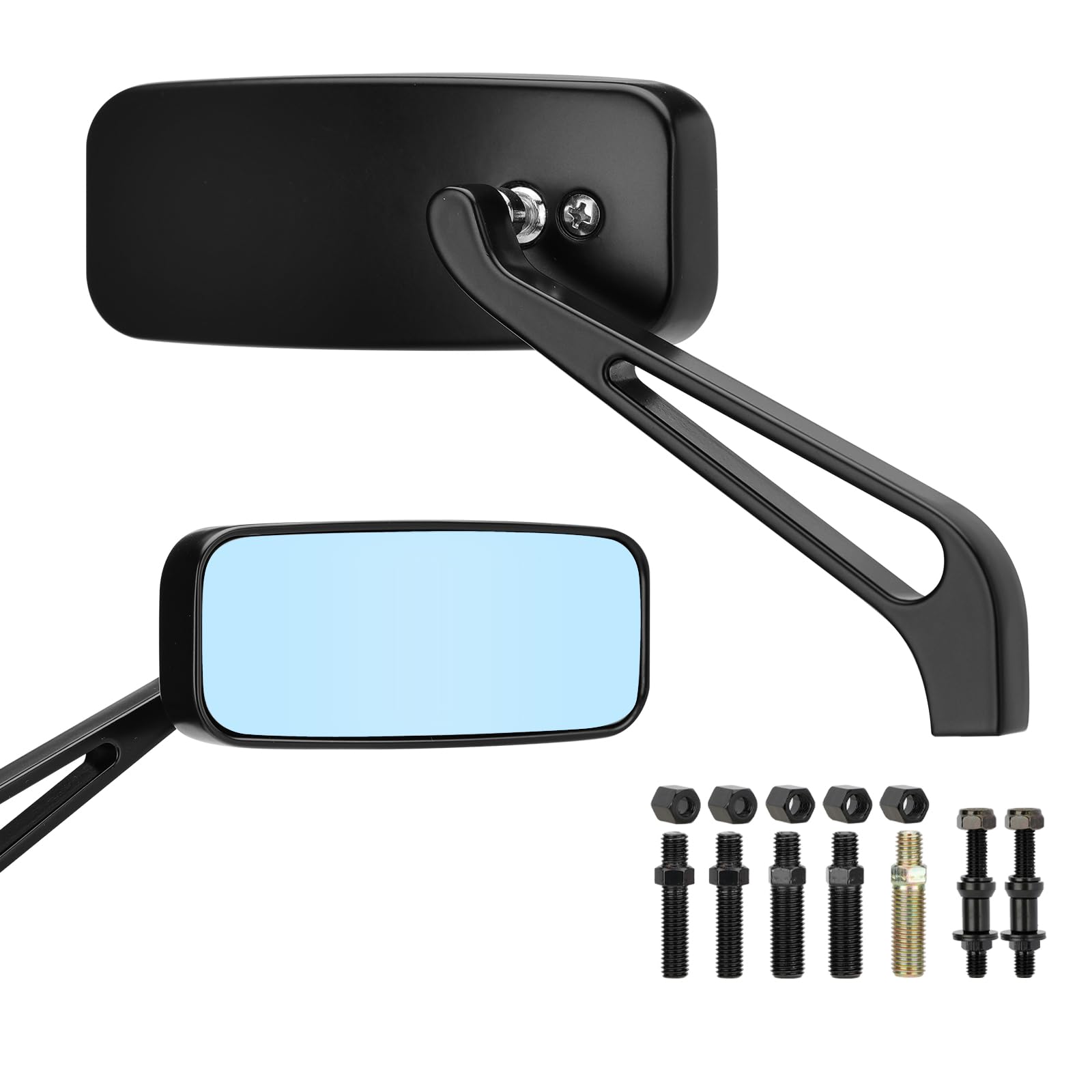 Amazon | VG MOTO オートバイ 長方形 バックミラー 8mm 10mm ハーレー