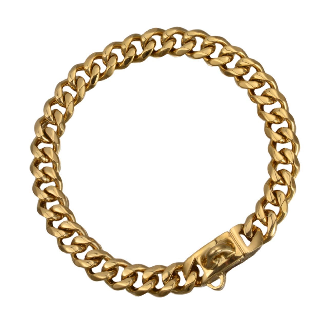 Collier pour chien en acier inoxydable or résistant à l'usure au cou