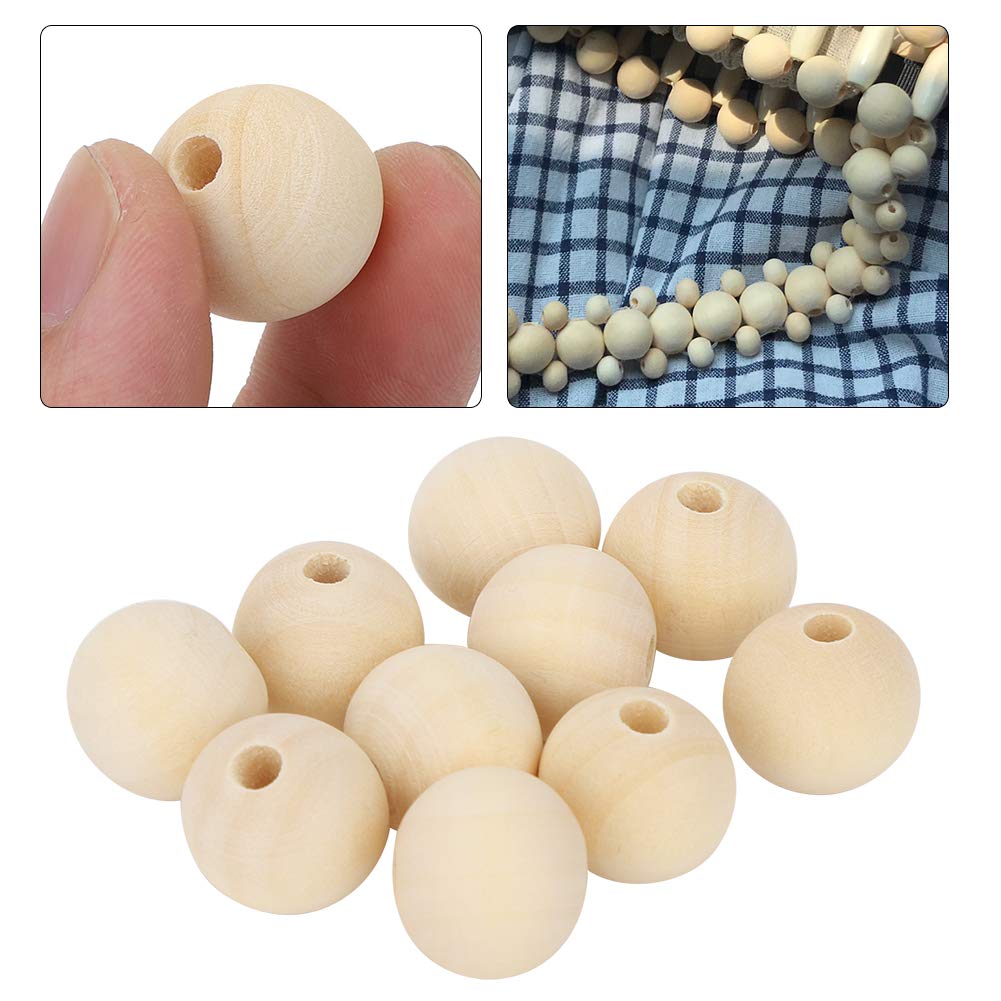 Lot De Perles En Bois Naturel Rond - Taille Au Choix 3 à 20 Mm - Création Bijoux DIY