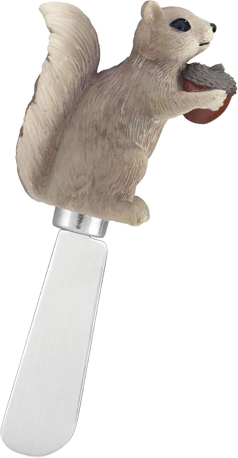Supreme Housewares Squirrel Cheese Spreaders, Hand-Painted Resin Handles with Stainless Steel Blades for Spreading Cream Cheese, Butter, Jam, or Sandwich, Assorted Colors, Set of 4