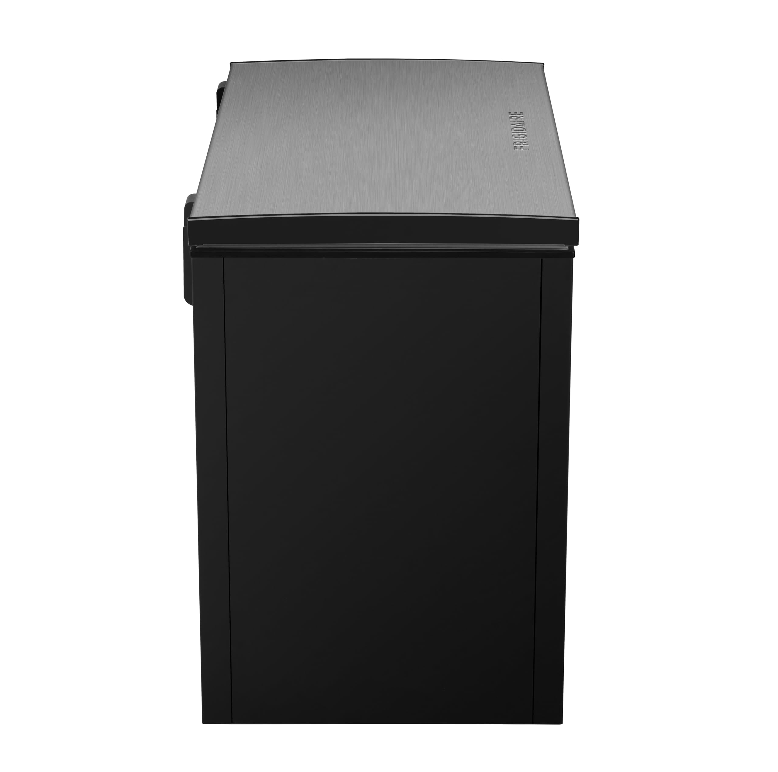 Frigidaire Chest Deep Freezer, 7 Cu. Ft, Black Adjustable Thermostat-Removable Vinyl Coated Wire Basket-Easy Defrost Drain, Eye-Catching Stainless Steel Top Door- Garage Ready on Fridge.com - View 4