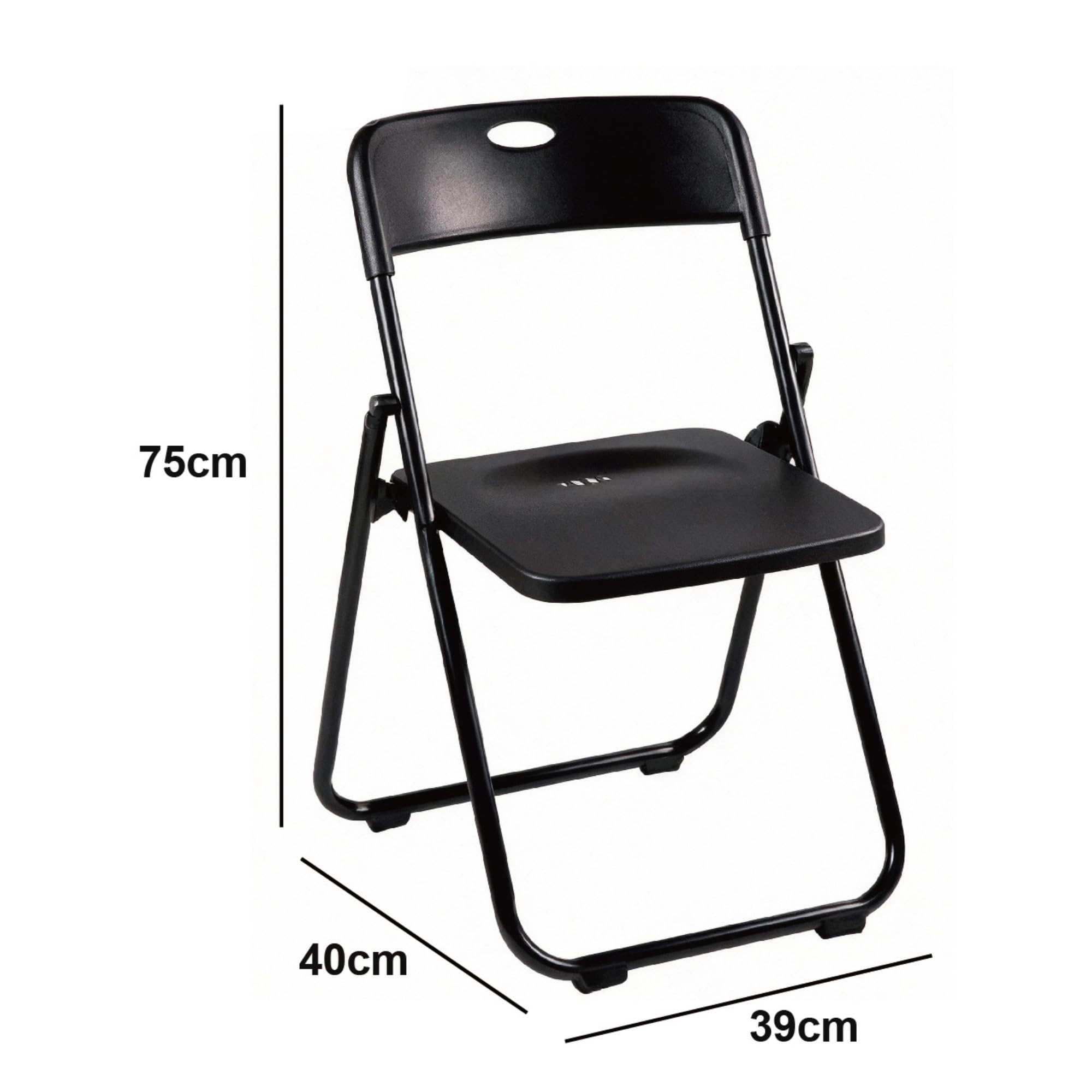 Pack Mesa Plegable 180 cm + 6 Sillas Negras Plegables - Conjunto Mobiliario Multiusos - Estructura Hierro Reforzado - Ideal Formación, Catering y Oficinas - Pack para Eventos Profesional
