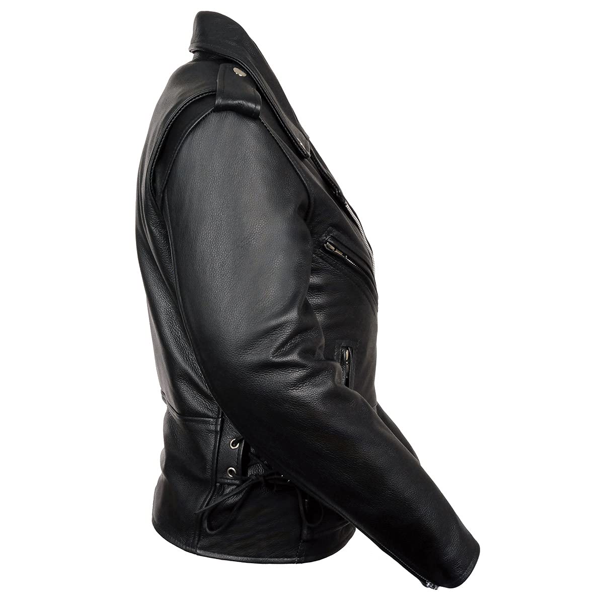 Milwaukee Womens Full Length Motorcycle Jacket with Side Lace — view 6