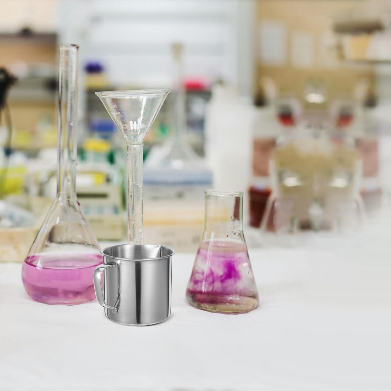 Hemobllo Stainless Steel 500ml Measuring Cup – Precise ML & OZ Gradations, Drip-Free Eagle Spout for Lab Chemicals & Kitchen Liquids – Heat-Resistant, Rustproof for Home, Restaurant, Classroom