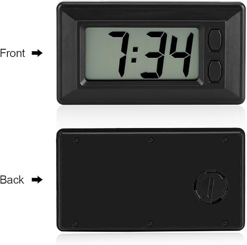Miniatura 6 de GLOGLOW Reloj digital ultrafino, reloj electrónico digital LCD autoadhesivo con pantalla de calendario para tablero de automóvil, hogar, oficina,