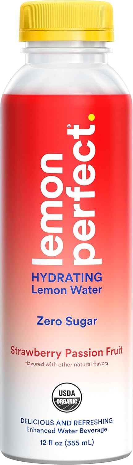 Lemon Perfect Original Lemon, Hydrating Flavored Lemon Water, Zero Sugar, Delicious and Refreshing, Organic, 12 fl oz Bottles (12-Pack)