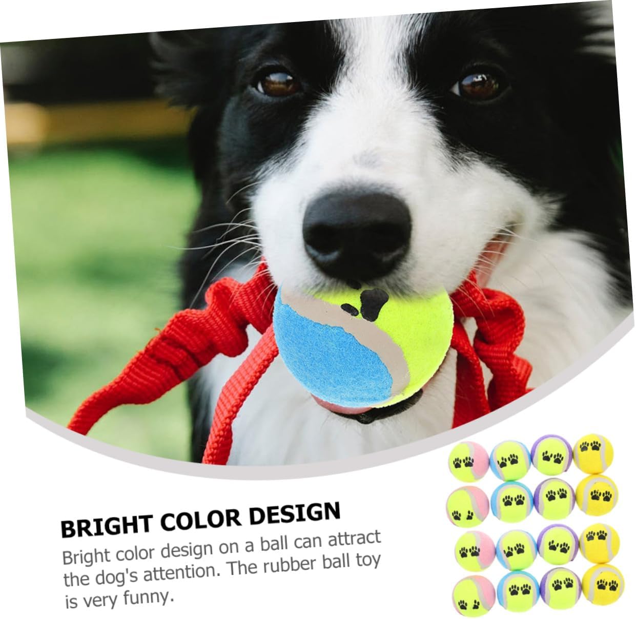 16pcs Dog Fetch Balls Plush Tennis Dog Chew Balls for Training and Outdoor Play 7cm Diameter Random Colors Suitable for Puppies