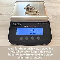 Vista 4 de GemOro Platinum PRO1601 Báscula portátil duradera y precisa para encimera de Jewelers Herramienta de precisión digital con lectura profesional