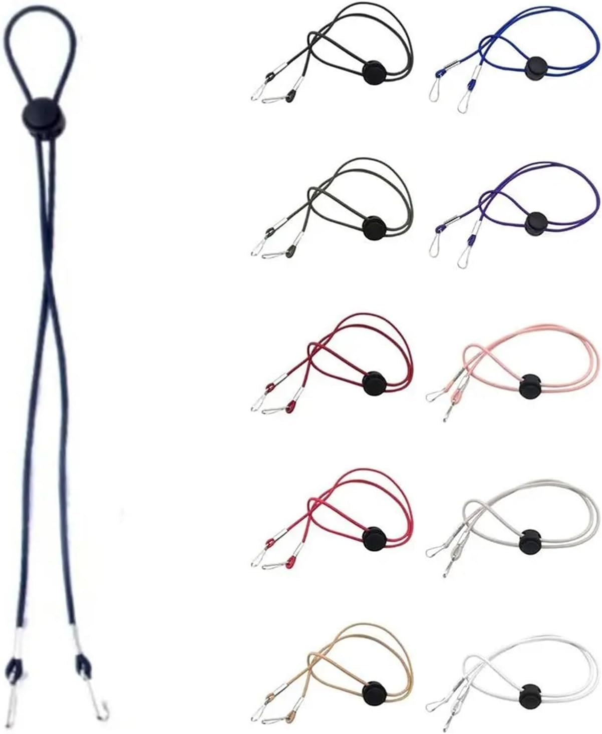 Hat Straps for Wind 30Pcs Elastic Windproof Hat Strap Adjustable Chin Cord Straps Anti-Drop Rope Removable Retainer