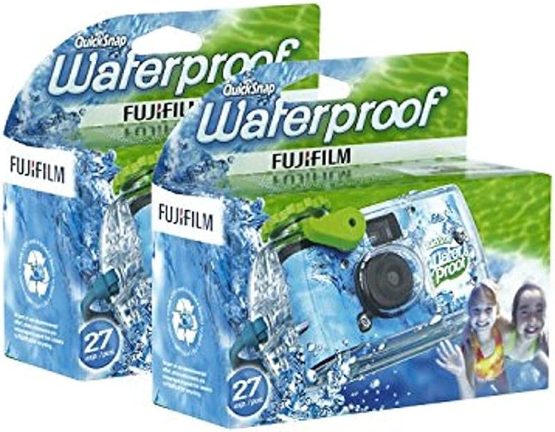 QuickSnap 800 Waterproof 35mm One-Time-Use Disposable Camera, 27 Exposures 2-Pack