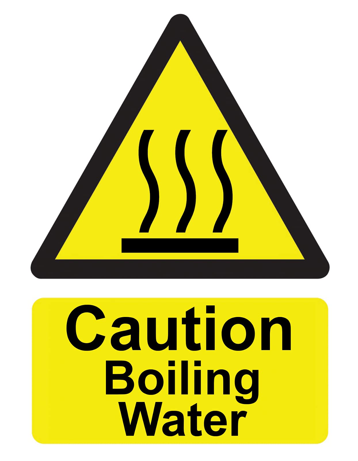 Chicbanners Danger Caution Boiling Water Warning Safety Sign Self Adhesive Gloss Sticker 160mm x 125mm