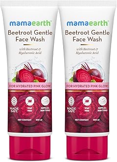Beetroot Gentle Face Wash With Beetroot & Hyaluronic Acid | For Hydrated Pink Glow | Gently Cleanses, Hydrates & Soothes Skin | Soap - Free | Non-Irritant | Suits all Skin Types | 100 ml x 2