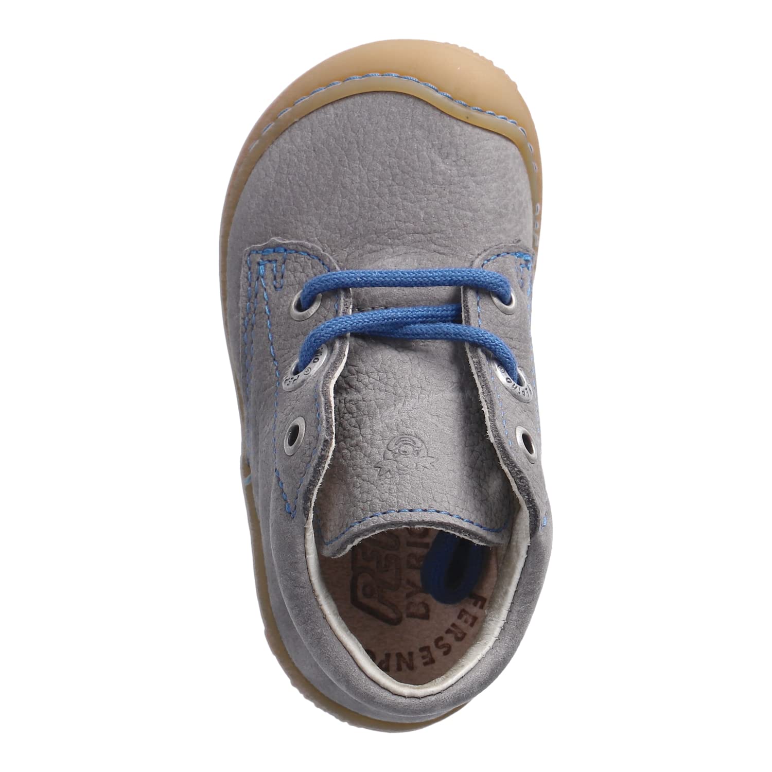 RICOSTA Unisex - Baby Stiefel Cory,Kinder Lauflernschuhe,WMS:Mittel,lose Einlage,terracare,schnürstiefel,Booties,Leder,Graphit/blau (470),19 EU