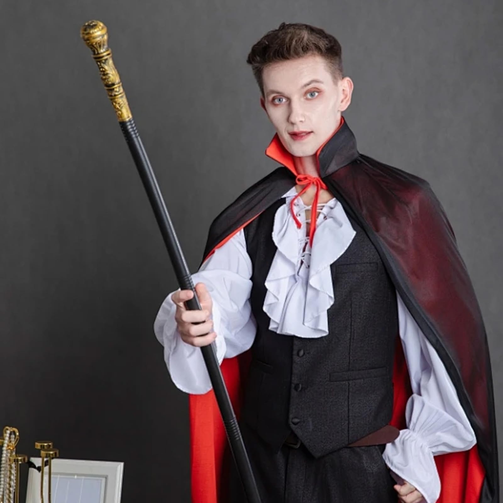 GWAWG 3-Piece Halloween Cane Prop, 111cm Unisex Fancy Dress Cane, Joker/Vampire/Skull for Adults & Kids - Image 4