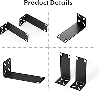 Vista 4 de MokerLink Kit de montaje en rack para interruptores de 10,6 pulgadas, distancia de orificio ajustable 0.551-1.181 in, montaje en un estante