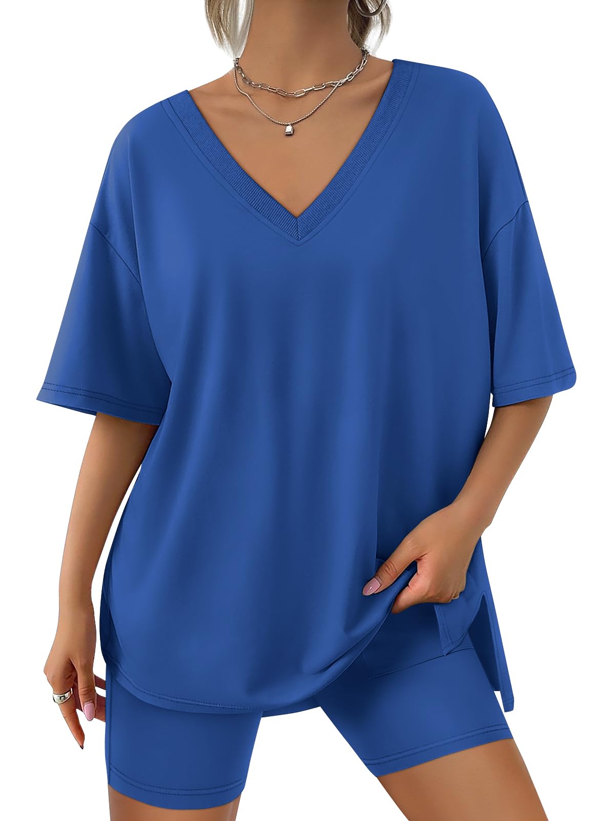 Trendy Queen Womens Two Piece Lounge Sets Spring Outfits 2026 Summer Fashion Vacation Tops Shorts Matching Tracksuits