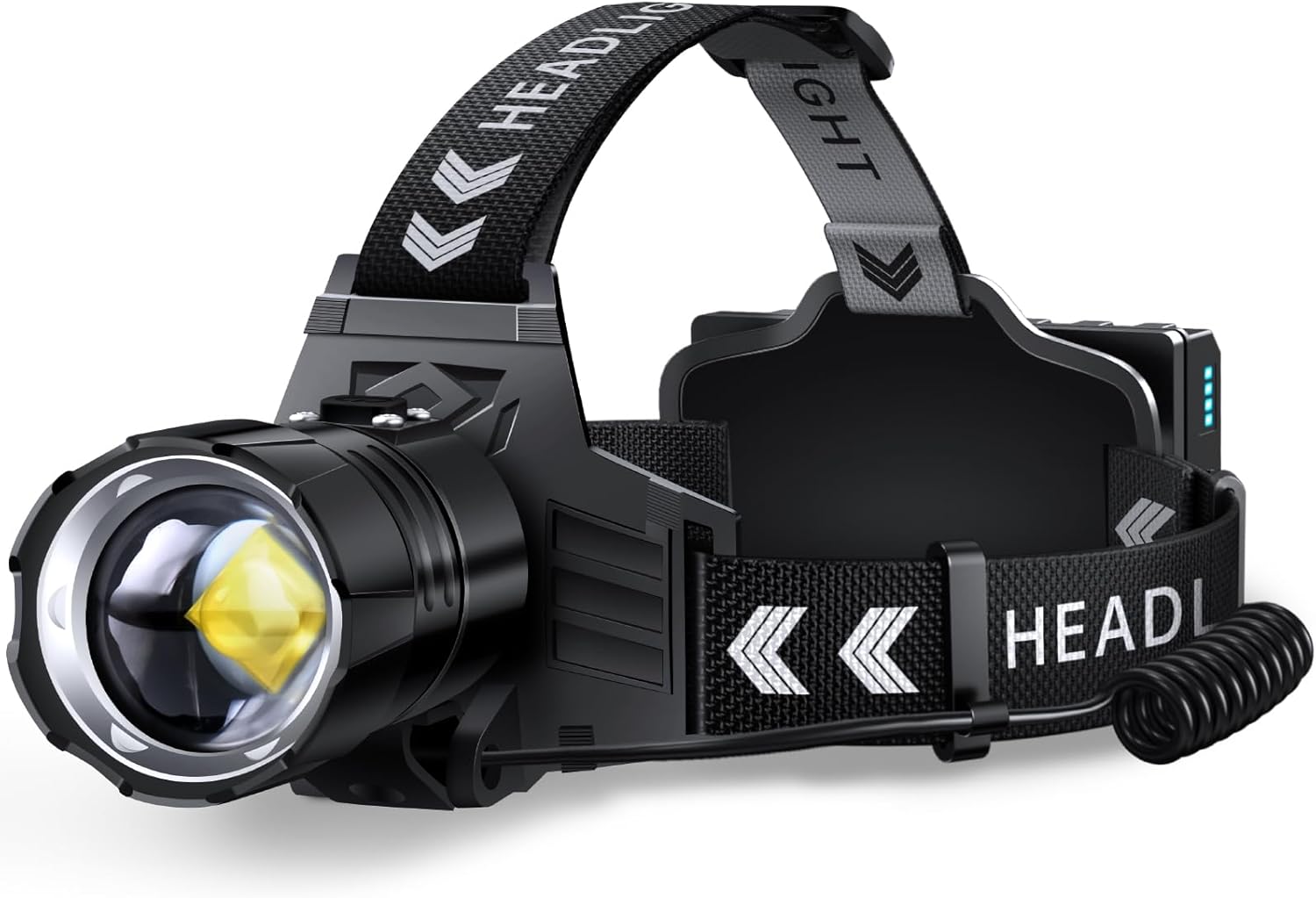 FINICO High Lumen Rechargeable LED Headlamp: 95-Hour Runtime & Waterproof
